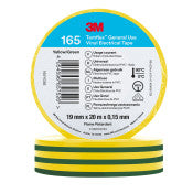 3M ™ TEMFLEX ™ Vinyl -Insolation Band 165 - Grün/Gelb - 19 mm x 20 m | 1 Exagus von 100 Rollen