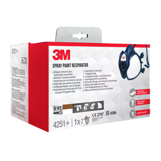 3M™ Face Mask with Integrated Filters 4251+, A1P2 organic vapors