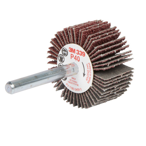 3M™ Flap Wheel with Shank 339SM, Ø 40 mm x 20 mm, P40