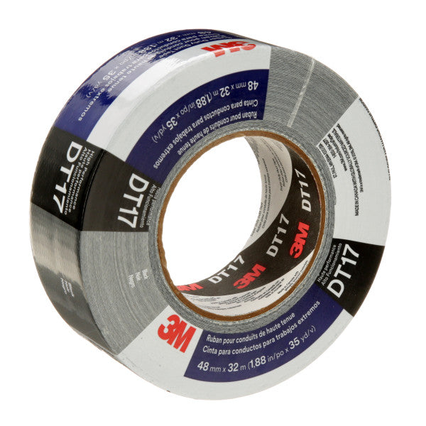 3M™ Super Duty Ducttape DT17, Zwart, 48 mm x 32 m, 0.43 mm, individueel verpakt