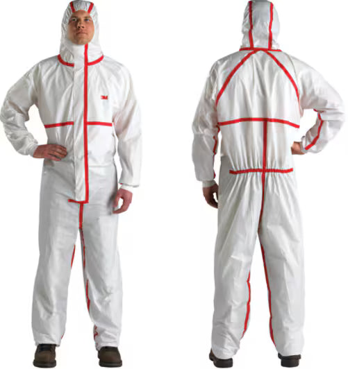 3M™ Beschermende overall 4565, wit + rood, type 4/5/6, 3XL