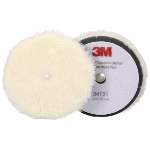 3M™ Perfect-It™ Eccentric Wool Compound Pad, Medium, White, 130 mm (5 in), 34121