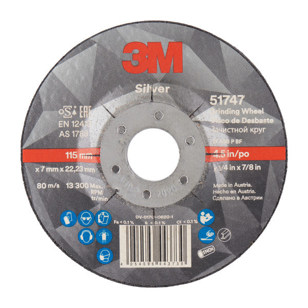 3M™ Silver Afbraamschijf, T27, 115 mm x 7 mm x 22,23 mm