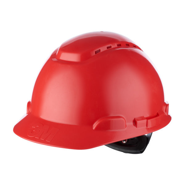 3M™ Safety Helmet, ratchet adjustment, ventilation, plastic sweatband, red, H700N-RD