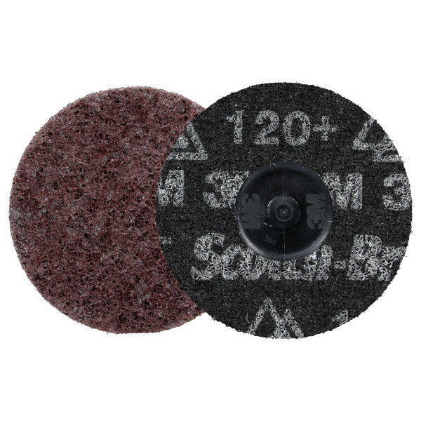 Scotch-Brite™ Roloc™ Precision Heavy Duty Surface Conditioning Disc, HD-DR, Coarse 120+, TR, 76 mm, 25/Carton, 100 ea/Case