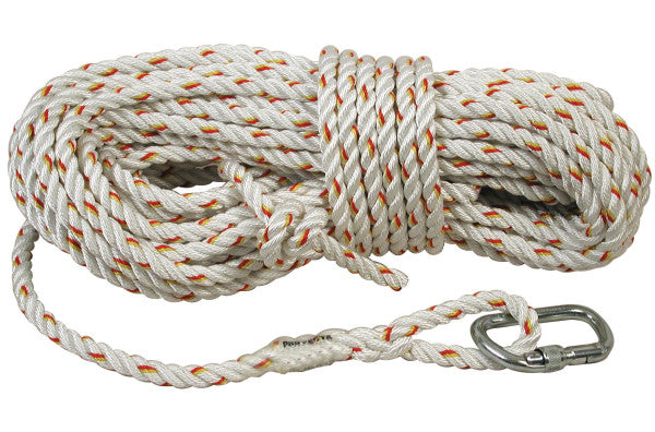 3M™ Protecta® Reddingslijn met karabijnhaak, 14 mm nylon touw, geel, 15 m, AC215
