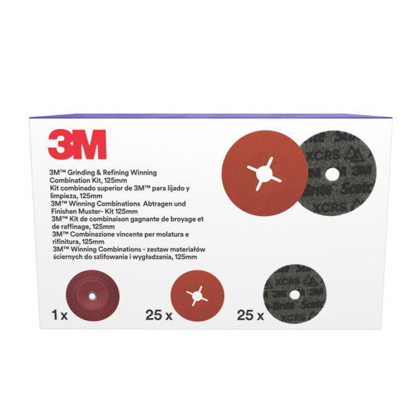 3M™ Slijp- en Verfijningsset, inclusief 125 mm 787C en PN-DH schijf, met 1 vlak steunschijf, 1 st/set