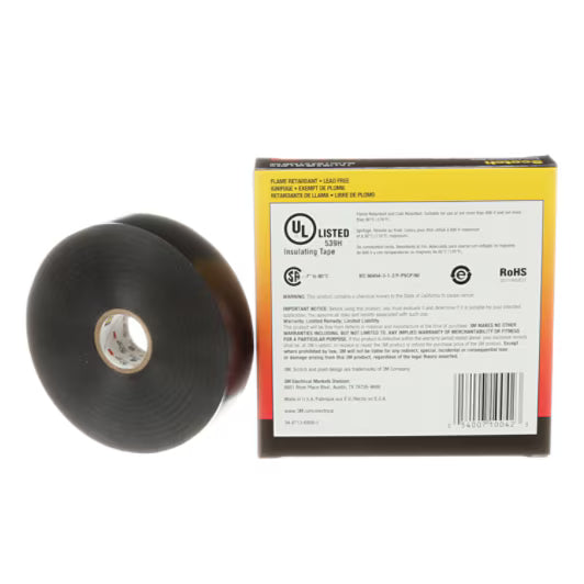 Scotch® 22 Vinyl Electrical Insulation Tape, Black, 25 mm x 33 m, 0.25 mm