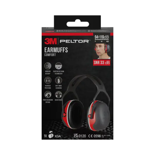 3M™ PELTOR™ Premium Plus Earmuffs X3A, 1/PK (95 - 110 dB)
