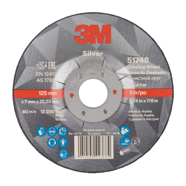 3M™ Silver Afbraamschijf, T27, 127 mm x 7 mm x 22,23 mm