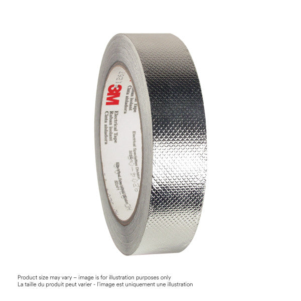 3M™ ET 1267 Aluminiumfolie, reliëf, met niet-geleidende lijm, Aluminium, 584 mm x 16.5 m x 0.13 mm