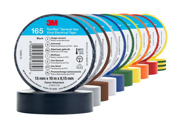 3M™ Temflex™ Vinyl isolatietape 165, Veelkleurig, 15 mm x  10 m