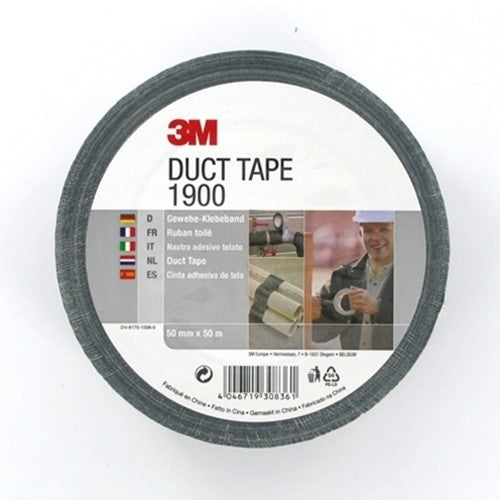 3M™ Economy Duct Tape 1900, Zwart, 50 mm x 50 m, 0.17 mm