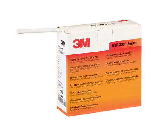 3M™ HSR 3000 Dunwandige Warmtekrimpkousbuis op Minirol, Wit, 9/3 mm, 7 m, Dispenserdoos