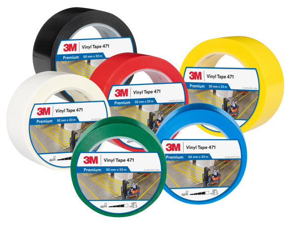 3M™ Vinyl Tape 471, Geel, 9.5 mm x 33, 0.14 mm
