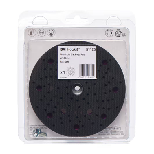 3M™ Hookit™ Multihole Backing Pad, 150 mm, M8, 51125