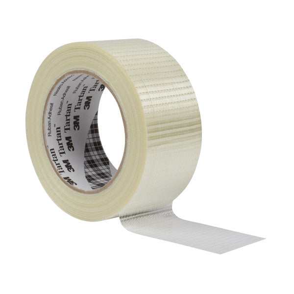 Tartan™ Kruisgeweven Vezelversterkte Tape 8954, Transparant, 25 mm x 50 m, 0.125 mm