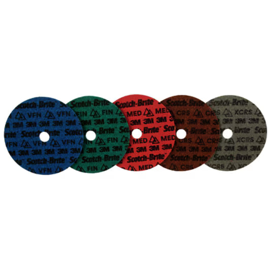 Scotch-Brite™ Precision Surface Conditioning-schijf, PN-DH, extra grof, 100 mm x 16 mm, 25/binnenverpakking, 100 stuks/doos