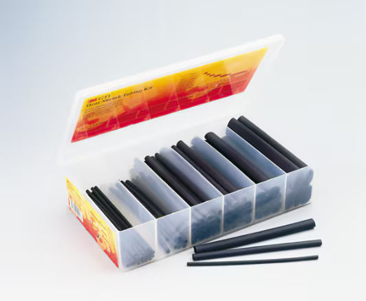 3M™ GTI Heat Shrink Tubing Assortment Kit, Black, 1.6 - 19 mm, 150 mm