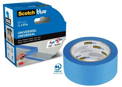 ScotchBlue™ Multi-Surface Masking Tape, 48 mm x 41 m, 1 Roll/Pack, 70% PEFC, SGSCH-PEFC-COC-110078