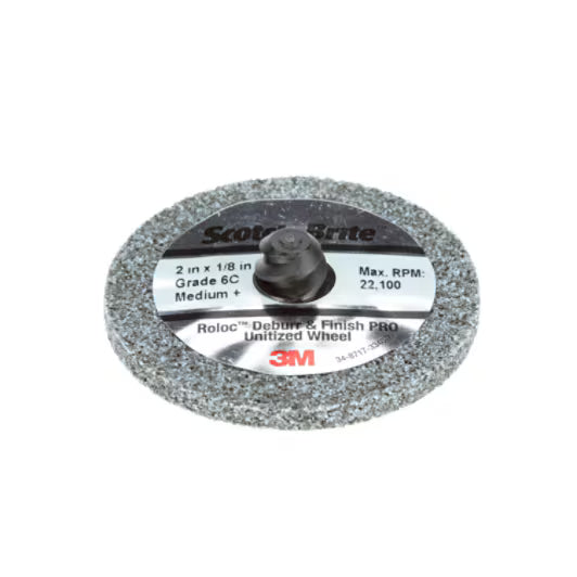 Scotch Brite™ Roloc™ Deburr and Finish PRO Unitized Wiel DP-UR, 50 mm x 3,2 mm, Zonder Gat, 6C MED+