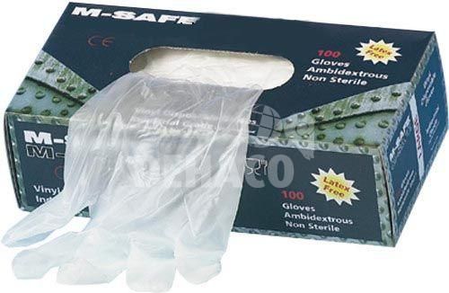 M-Safe handschoenen vinyl naturel Cat.1 Mt. 8 per 100 stuks