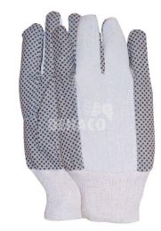 Baumwollhandschuh Polka-Dots mit PVC-Noppen Kategorie I Große 10 pro Paar