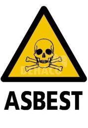 Closing sign toxic dustfen asbestos 30x33cm