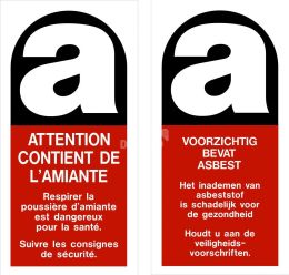 Stickers ‘Amiante’ 100x200 mm Franstalig per 100 stuks