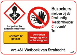 Warning sign Chrome-6 49x65cm