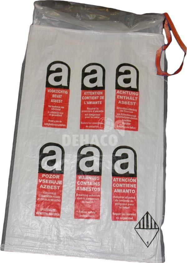 miniabfallsack fr asbestschutt 80x120 cm mit asbestaufdruck und einfachem liner 70 m