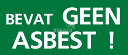 Sticker green ”Does not contain asbestosos” 55x130 mm